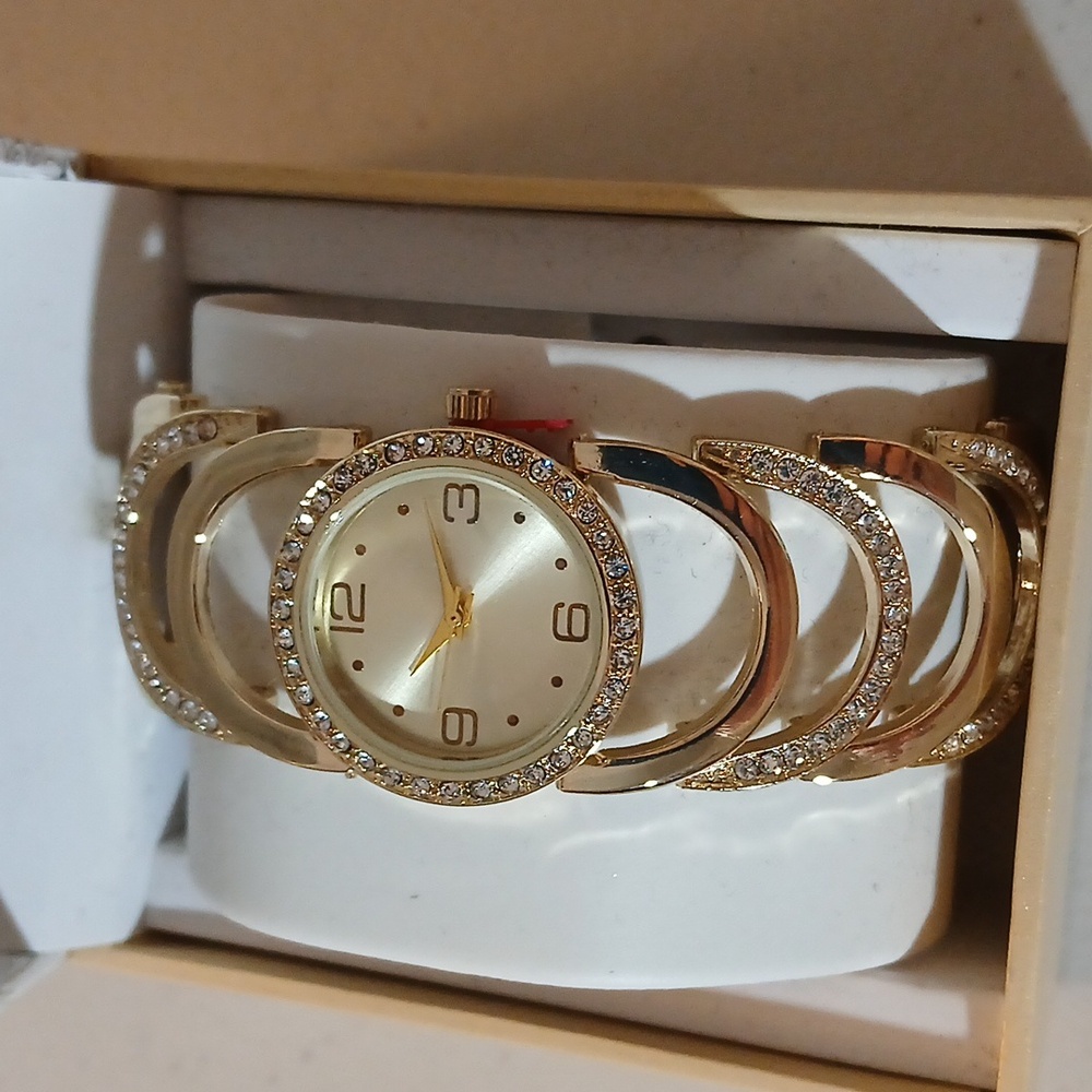Charter Club Elegant Gold, Diamond Rhinestone Watch